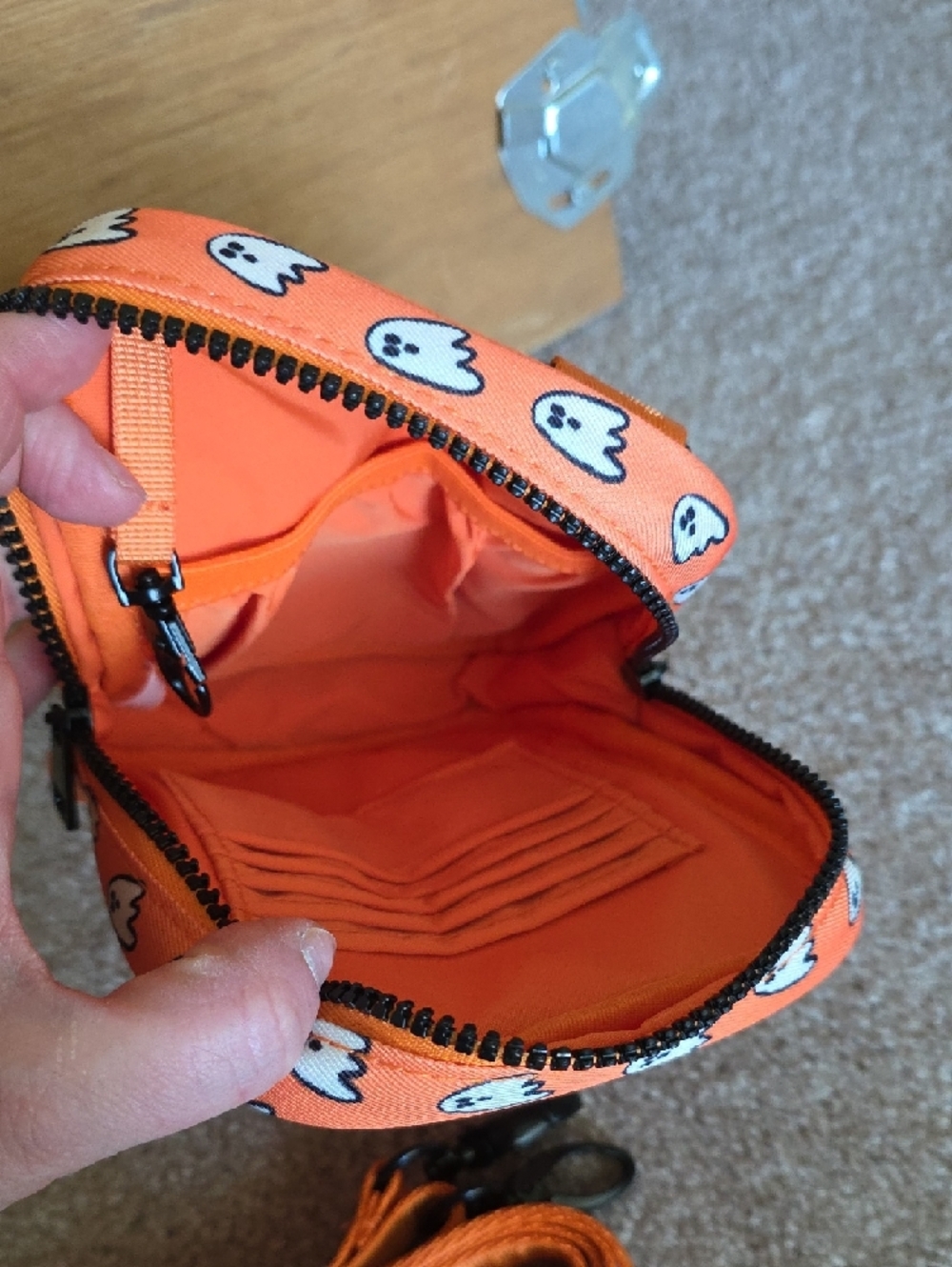 Ghost Print Crossbody Pouch - Orange - Picture 4 of 4